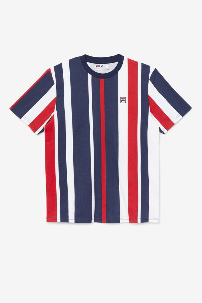 Fila T-Shirt Mens Navy Gach Striped - Ireland 07146-IOJH